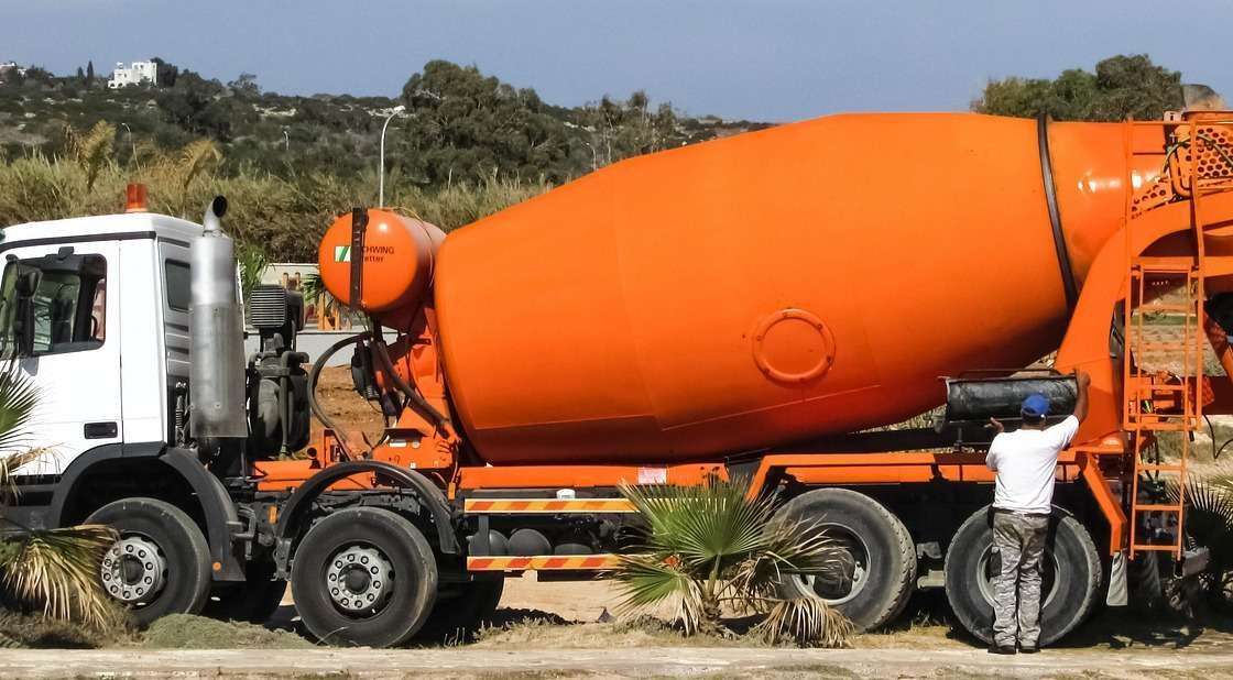 Truck mixer delivering ready-mix concrete, a vehicle often funded for concrete suppliers