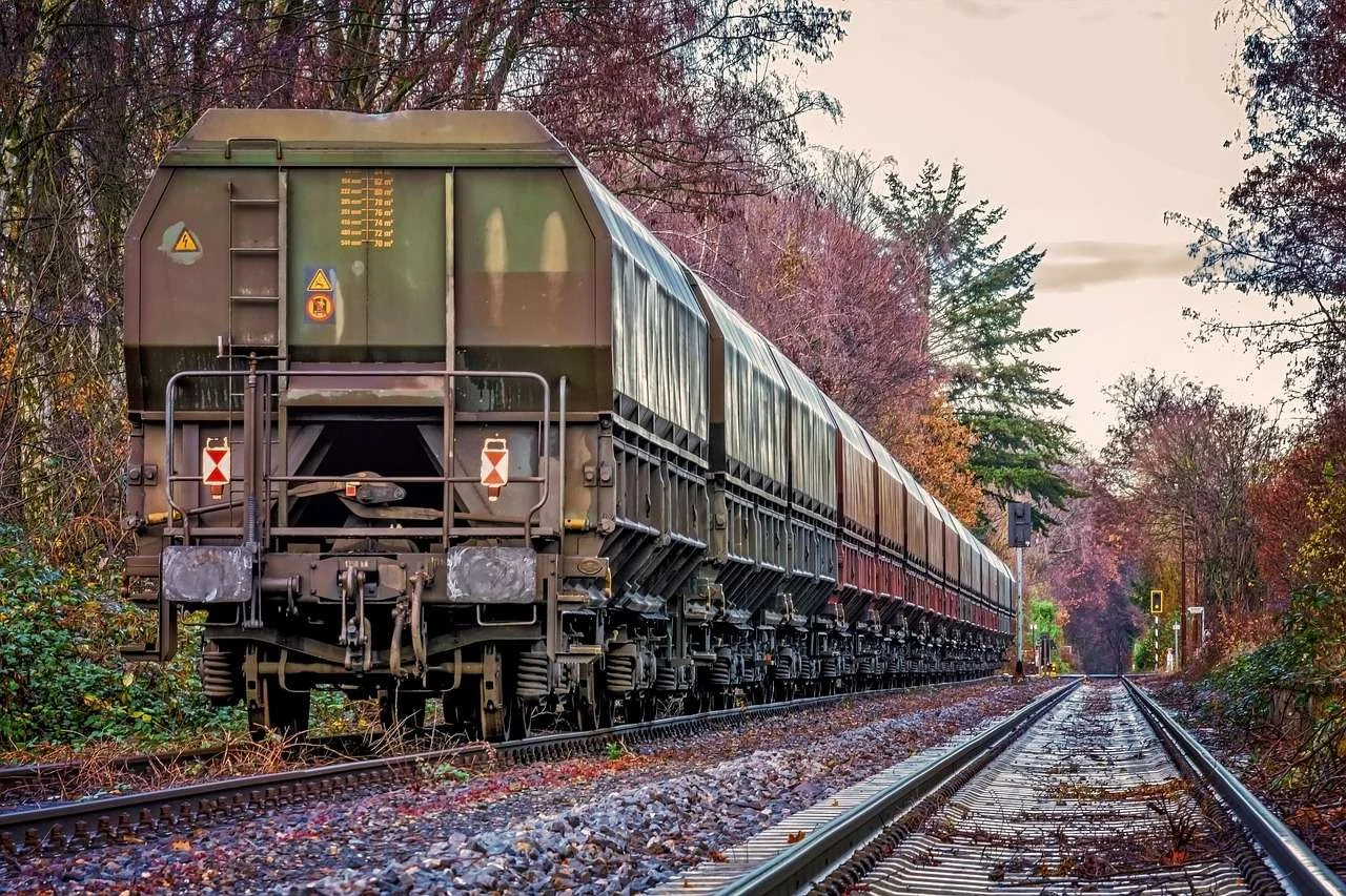 Freight wagon standing in a railway siding