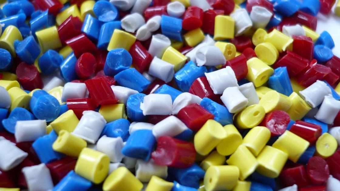 Plastic polymer granules, the raw material processed by blow moulding, extrusion and thermoforming machinery