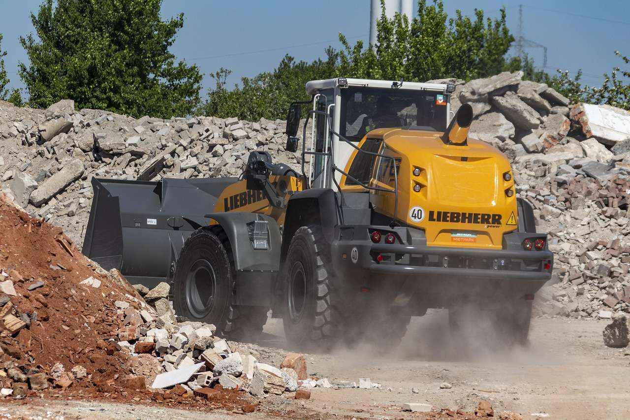 Loading machine working on a construction site