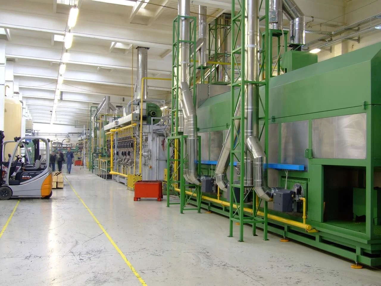 Automated machining production line in a factory